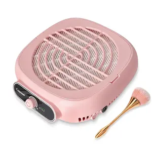 Professional Brushless Turbo Nail Dust Collector with Reusable Filter Powerful Nail Vacuum Fan Dust Extractor Manicure Tool for Nail Polishing Salon & Home (Pink)