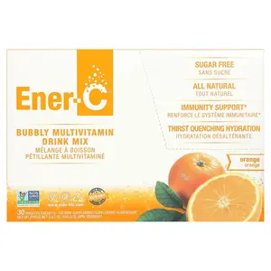 Ener-C Bubbly Multivitamin Drink Mix, Sugar Free, Orange, 1,000 mg, 30 Packets, 0.2 oz (5.35 g) Each