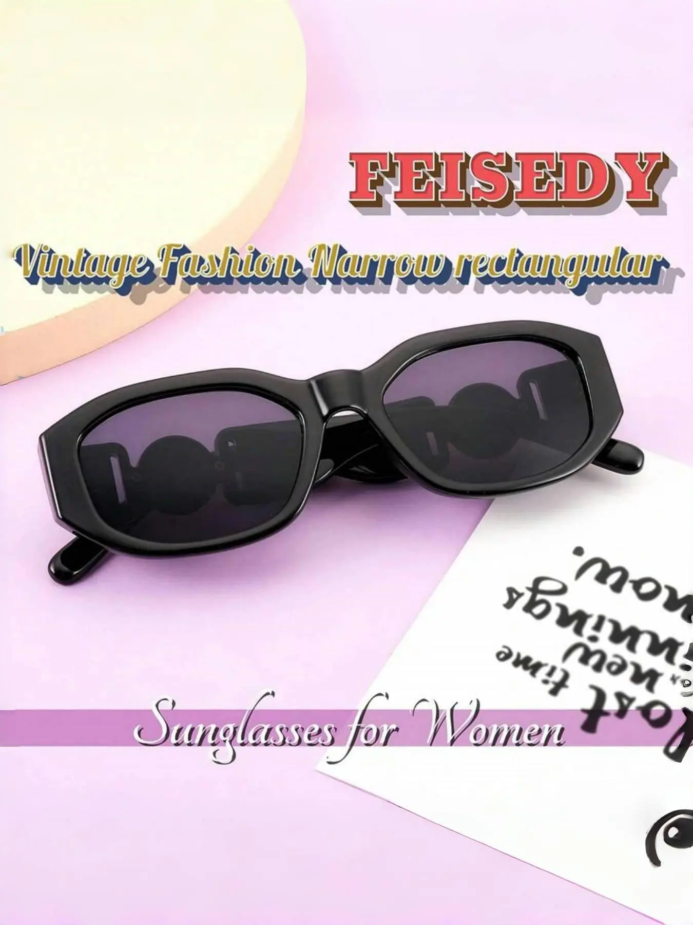 Vintage Rectangular Fashion Glasses, Unisex Y2K Style 