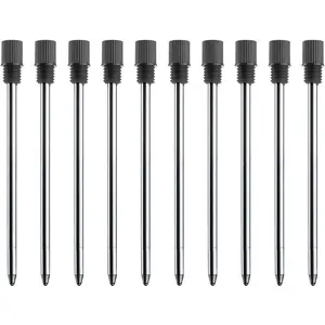 Black Ink Refills (10 Pcs), Replaceable Pen Refills, 2.75 inch (70 mm) Ballpoint Pens Refills, 1mm Medium Tips - Black