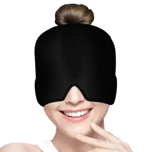 Migraine Relief Cap Headache Relief Cap Hat Head Ice Pack Wrap Migraine Cold Cap Ice Hat for Migraines Headache Tension Stress Hangover Cap Ice Beanie Cooling Gel Cap Women Men Christmas Gift Therapy Mask Black Birthday Party Decoration Set Banner