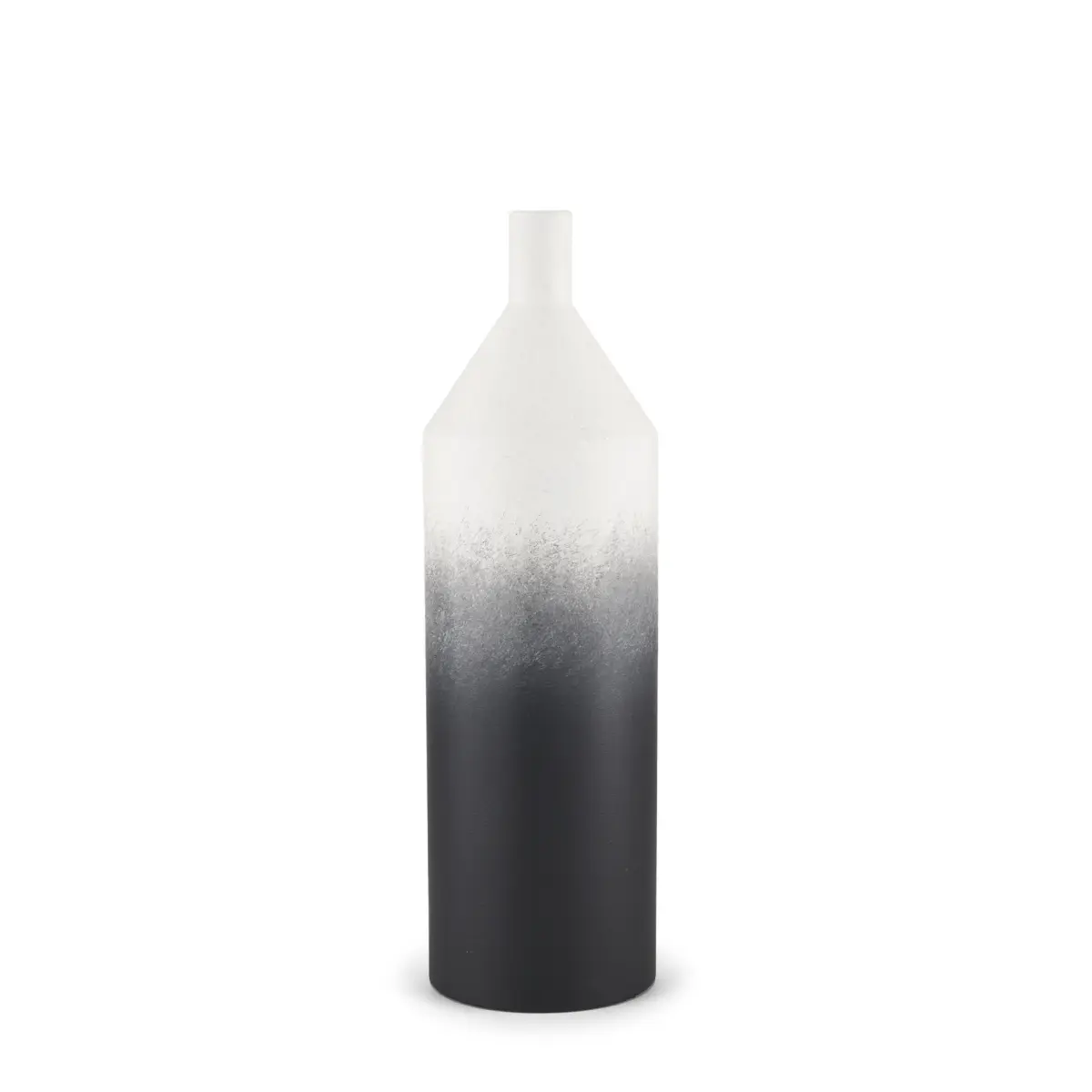 HomeRoots 608329 Handmade 20 in. Black & White Ombre Metal Decorative Vase - Modern Floral Home Decor, Leakproof Indoor Table Accessory, Tulip Flower Vases Gift for Mother's Day, Waterproof, Decorative Vases