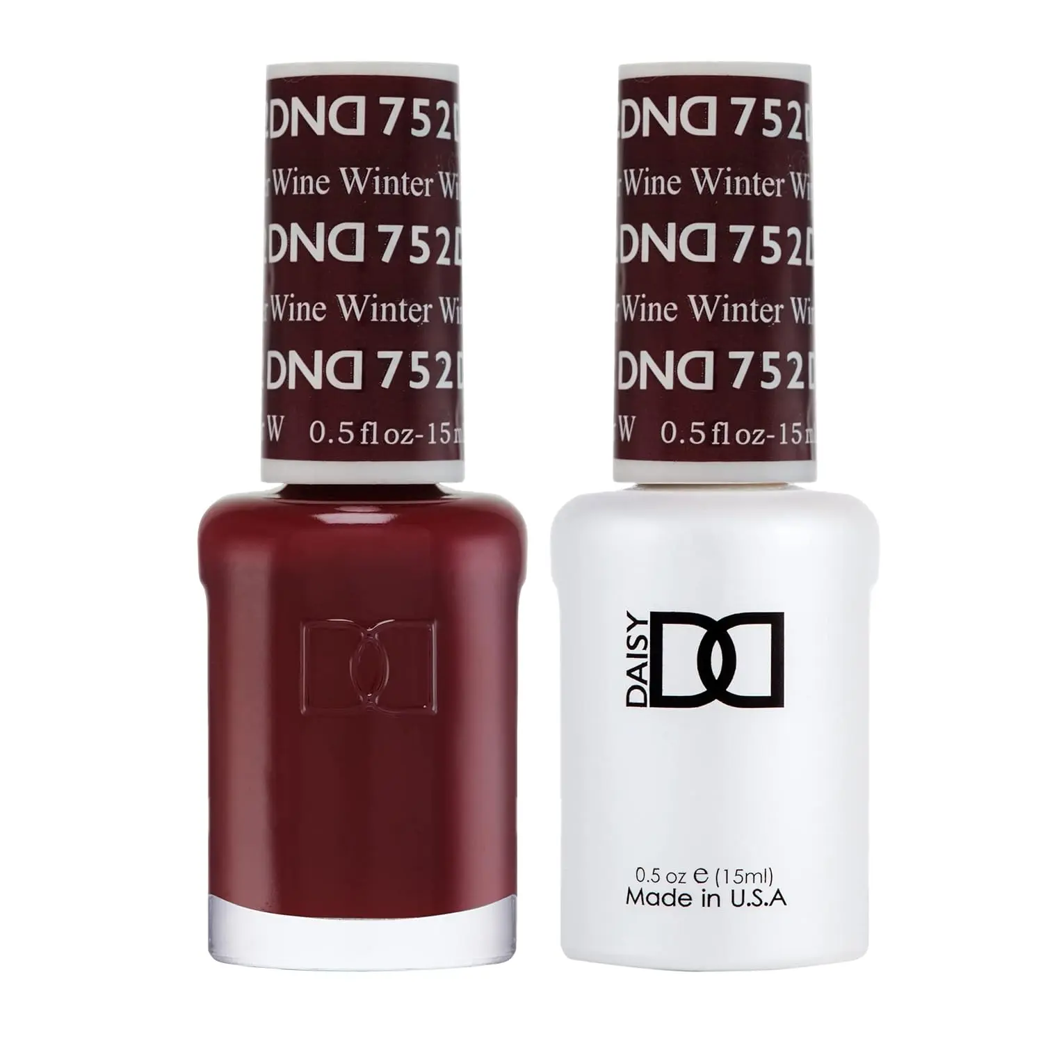 DAISY DND Gel Polish and Nail Lacquer Duo, Elegant Winter Wine 752, 2-Bottle Set (0.5oz/15ml Each), Made in USA, Manicure, Youth, Glossy Nails, Multi-Pack, Nail Polish, Cosmetic