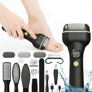 Professional Foot Care Pedicure Kit, Rechargeable LED Foot Polisher & Stainless Steel Callus Remover, Ideal Mother's Day Gift for At-Home Spa & Nail Grooming