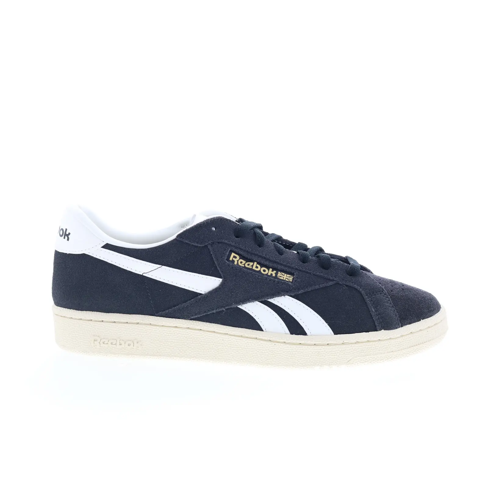 Reebok Club C Grounds UK Mens Black Suede Lace Up Lifestyle Sneakers Shoes