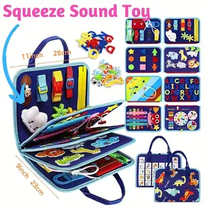 Basic Skills Activity Toys Early Education Felt Book - Busy Board Montessori Travel Toy For Plane/Car, Educational Sensory Toys