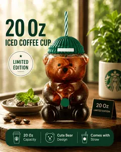 2026 Bear Glass Cup Holiday Hard To Find Collectible 590ml