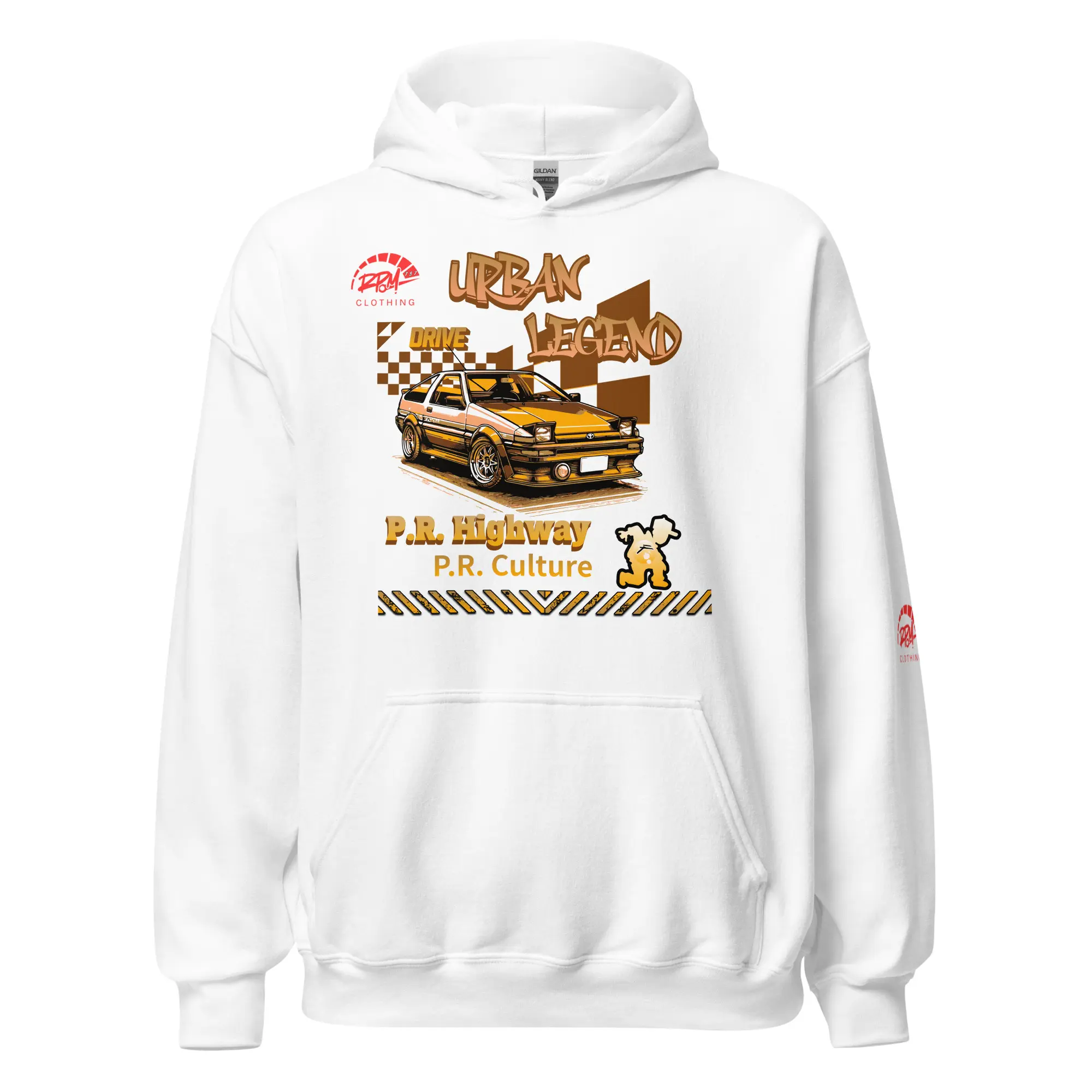 Urban Legend AE86 Unisex Hoodie (Golden/Light) | RPM 787 Fabric Spandex