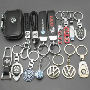 For VW Volkswagen GTI Jetta Golf 5 6 7 Mk4 Mk5 Mk6 Polo Passat B5 B6 B7 Tiguan Transporter GTD Touran Touareg Scirocco CC Beetle Emblem Keychain Car Keychain Auto Accessories 1Pcs 3D Metal Key Chain Fashion Key Ring Leather Key Case