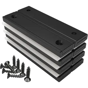Rectangular Magnets 80 LBS Force Size 2.36" x 0.53" x 0.20" Black Epoxy Coating Rust Resistance, Suitable for Area, and Industrial Pot with Screws Pack of 8