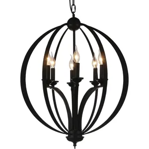 CWI Lighting Drift 6 Light 24 inch Black Up Chandelier Ceiling Light 9825P24-6-101