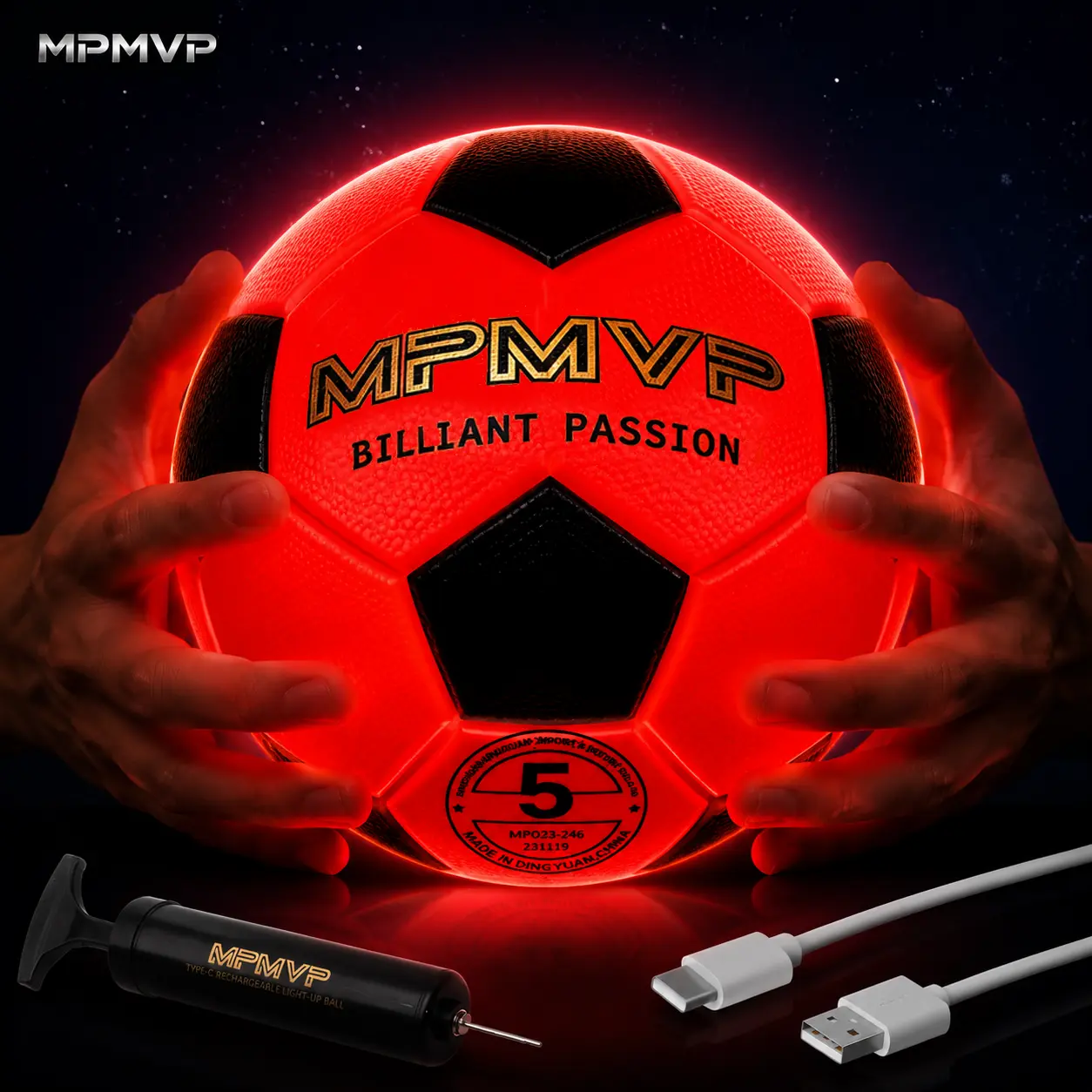 Glow Soccer Ball Gift for Kids – Light Up on Impact, Perfect for Family Playtime & Parent-Child Bonding, LED Football for Boys & Girls