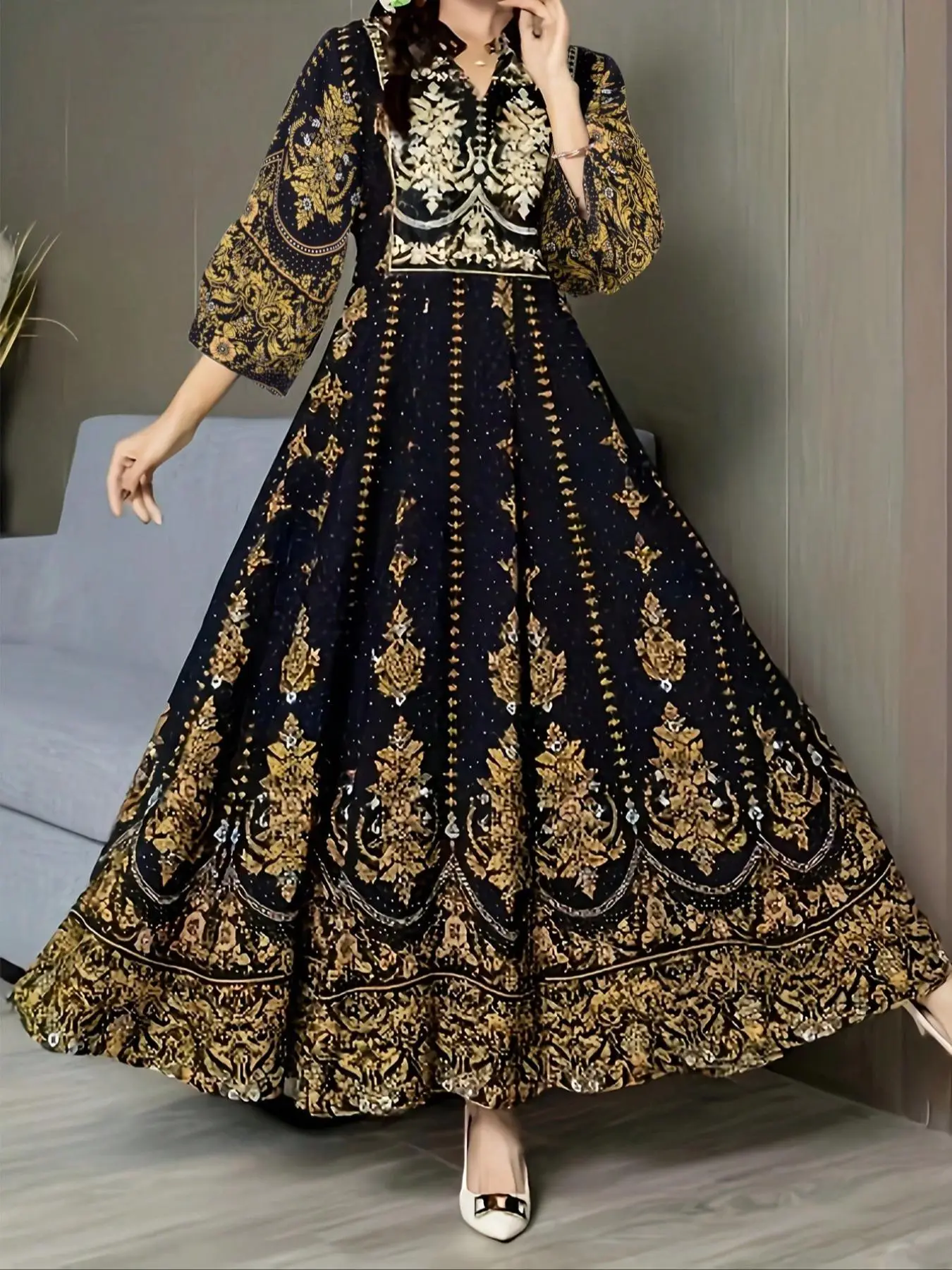 Women's Islamic Dress, Elegant Dress for Party Holiday Wedding, Ladies Spring & Fall Clothes