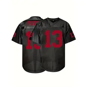 Men's #13 Black Breathable American Football Jersey with V-Neck Embroidery - Perfect for All Seasons