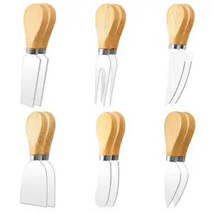 Pack of 12 Wooden Handle Cheese Knife Set for Charcuterie Board, Mini Steel Stainless Cheese Cutter, Spreader, Fork for Party Wedding Christmas, Charcuterie Accessories