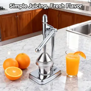 Durable metal heavy manual juicer ergonomic handle automatic pulp discharge system easy to clean design
