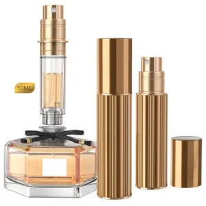 10ml Perfume Atomizer Travel Refillable,Bottom-Filling Fragrances Perfumes Bottle,Mini Cologne Dispenser, Portable Sprayer Pocket Size for Women Men Cruise Car Trip Gift 0.34oz (Gold) Makeup Storage Box Makeup Tool Kit
