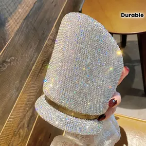 [Elegant Makeup Organizer] Elegant Large Capacity Sparkling Rhinestone Makeup Brush Organizer | Multi-Compartment Cosmetic Storage Box, Durable Plastic Vanity Organizer for Lipstick & Beauty Tools - Gift for Women