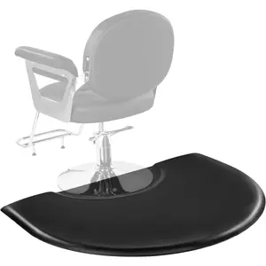 Father's Day Gift VEVOR Salon Mat for Hair Stylist, 3 x 4 FT Semi-Circle Salon Chair Mat, 1-inch Thickened Anti Fatigue Barber Shop Floor Mat with Round Cut Out, Easy-to-Clean PVC Surface & Anti-Trip Beveled Edges
