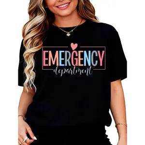 100% Cotton Unisex Emergency Department Emergency Room Nurse ER Nurse T-Shirt Graphic Printed Vintage Casual Tshirt