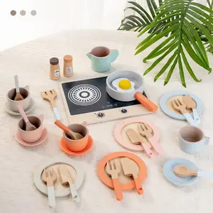 Wooden Kitchen Toy Set for Kids & Toddlers, Realistic Cooking Playset, Kitchen Pretend Play Set, Safe Wooden Cookware Design, Perfect Gift for Children