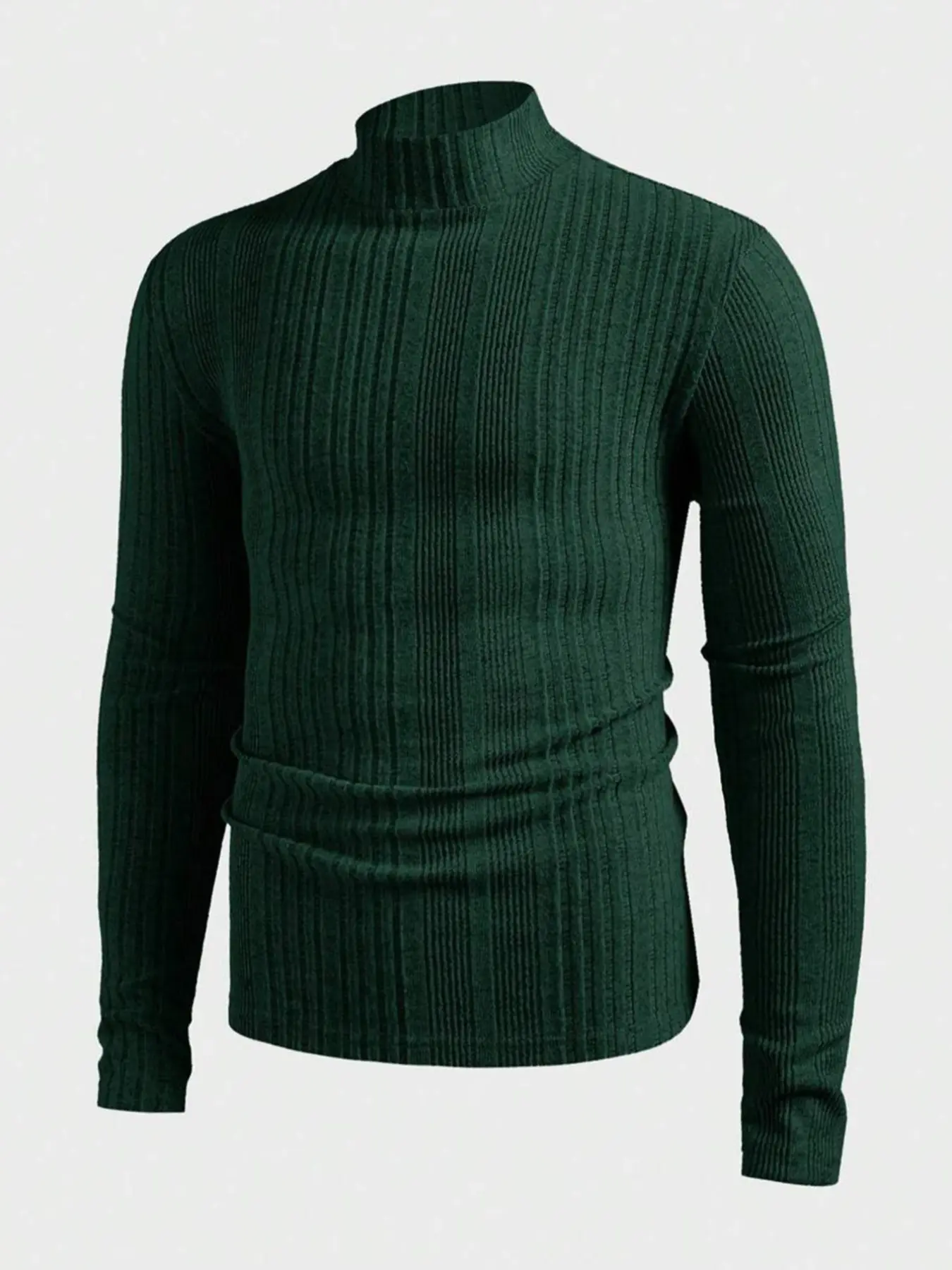 Men's Half-High Neck Semi High Neck Long Sleeve Sweater, Knitwear, Menswear, Tops, Knit Pullover Top, Slim Fitted Design, Fine Knit Fabric, Casual Classic Basic Style, Comfortable Fashion for Daily Wear