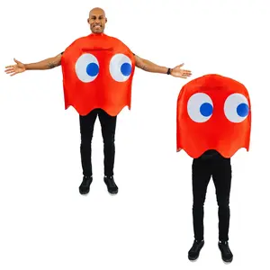PAC-MAN Ghost BLINKY Adult Costume | One Size Fits Most