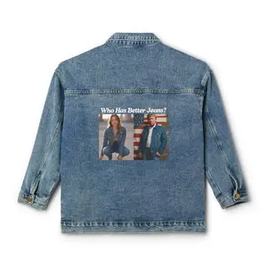 Sydney Sweeney & Donald Trump Trendy Women's Denim Jacket, Casual Style Jacket, Funny Meme Gift Idea