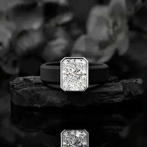 1pc 14k golden plated silicone ring for women, minimalist princess square cut CZ ring, elegant engagement ring, couple ring, hypoallergenic, fashionable jewelry for daily use, weddings, Valentine's Day, anniversaries, the best gift for lovers