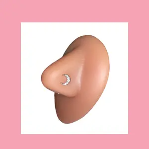 Moon Nose Piercing 20G/5/16" 316L Surgical Stainless Steel Tarnish-Nickel-Led Free