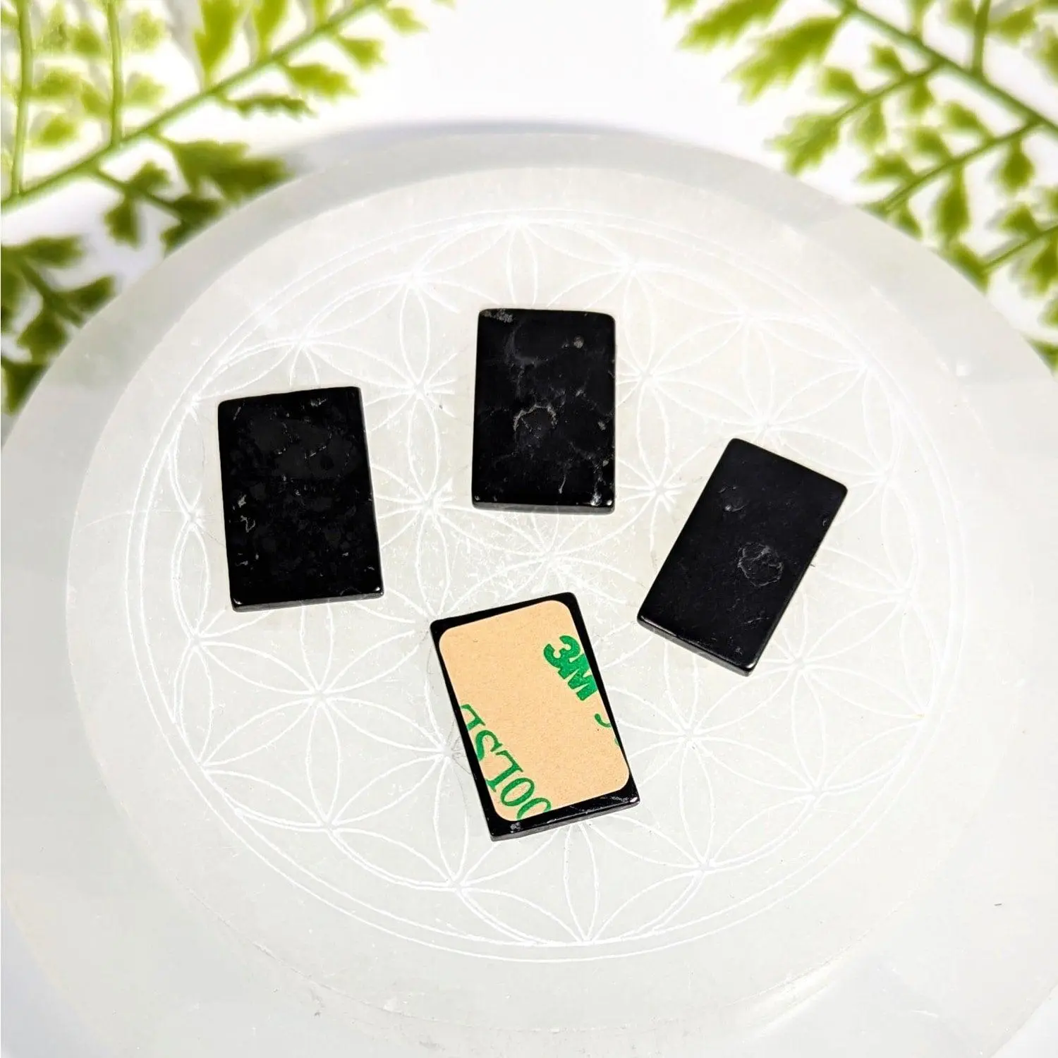 Shungite Rectangular 1" Mini Adhesive Tile