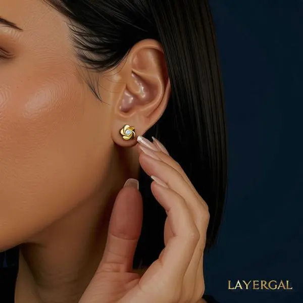 LG057 Floral Moissanite Earrings Classic Handmade Jewelry