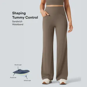 Halara UltraSculpt SoCinched High Waisted Tummy Control Straight Leg Yoga Pants with Pockets