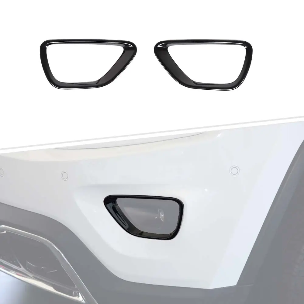 2-Item Front Fog Light Lamp Trim Cover Decor Bezels, 3-Layer Coating UV-Resistant Self-Adhesive Carbon Fiber Parts with Scratch Protection, Performance Custom Car Exterior Accessories 2014-2016 Fit for Jeep Grand Cherokee, Auto Parts Accessories