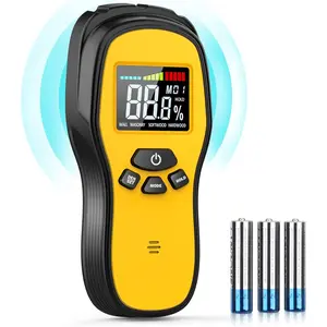 Pinless Moisture Meter - Digital Moisture Detector for Wood, Drywall, Firewood, Masonry, Carpentry, Plaster Floors, Concrete Structures, with LCD Display and Sound Alarm Function