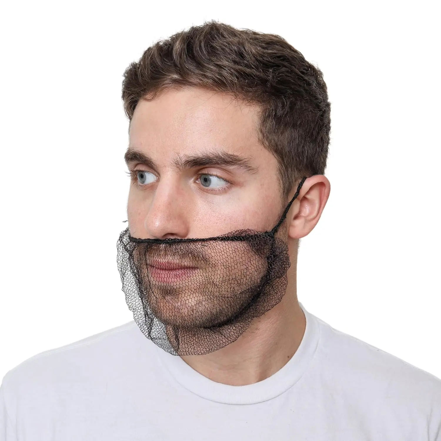100 Pack Disposable Honeycomb Nylon Beard Nets, Beard Grooming, Breathable, Airflow and Durable, Ideal for Daily Use, Non-Toxic, Safety Certified, Ca Prop 65 Compliant