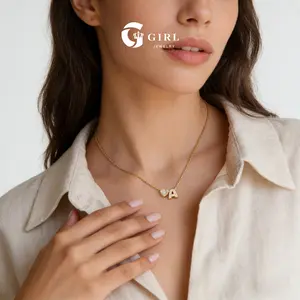 GGIRL 18k Gold Plated A-Z Letter Tiny Cute full Cubic Zircon Heart Pendant Initial Necklace for Women&Girl Dainty Summer Versatile Jewelry-Personalized Anti-Allergic Ideal Jewelry Gift for Girlfirend/Mom on Birthday/Valentine's Day/Mother's Day Charm