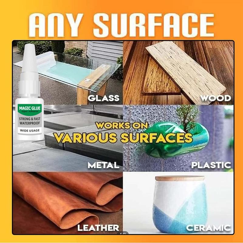 Trendready 4PCS Magic Glue Clear Super Glue for Shoes & DIY Fixes Fast-Dry Ultra-Strong Bond for Wood Rubber Leather Plastic Metal Rhinestone Crafts