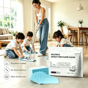 100-Pack Floor Cleaning Tablets Sheets, Water Soluble Floor Cleaner for Mopping, Concentrated Multi-Surface Cleaning Sheets Fit for Hardwood, Laminate Floors, Wall Tiles, Glass, Efficiently Remove Stains & Odors