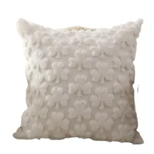 St Patrick's Day Clover Plush Pillow Cover, Lucky Festival Decor, 18x18 Inches, Party Decoration, Living Room, Bedroom, Kids Room