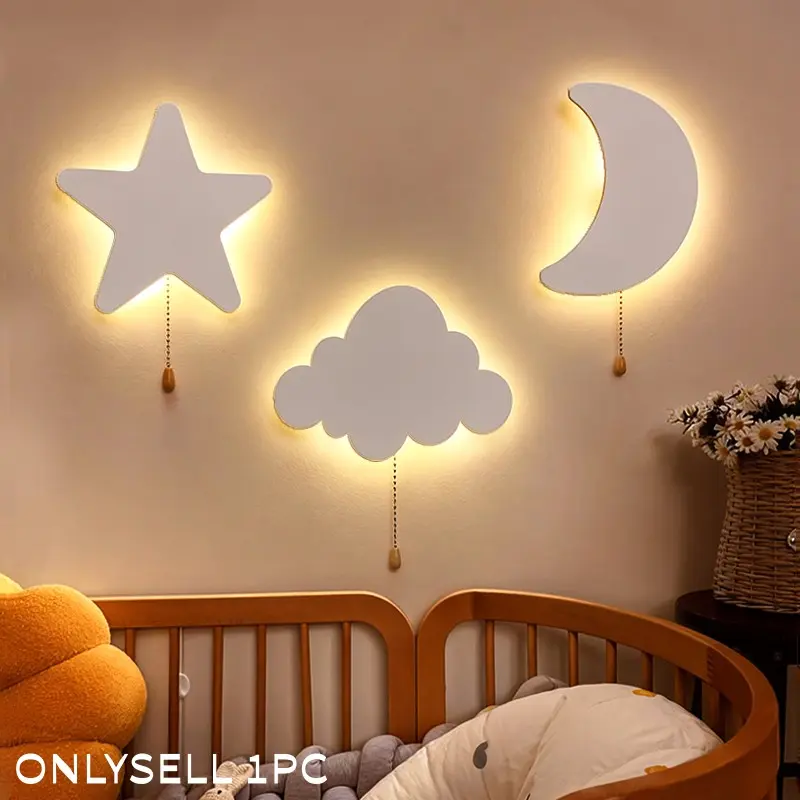 LED Floating Wall Light, Star Moon Butterfly Cloud Options, Battery Powered Hanging Night Lamp, Decorative Night Light, Modern Night Lights, Soft Glow, Easy Installation, Nightlight For Bedroom, Illuminated Night Light, Home Decor Lighting