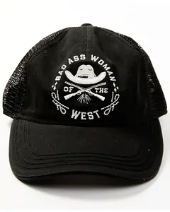 Bad Ass Woman Embroidered Mesh Back Ball Cap
