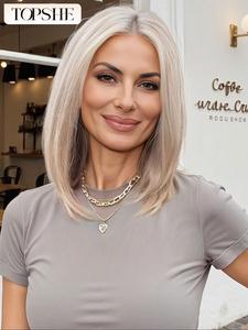 12 inch short straight wigs for women, gorgeous fluffy wigs without bangs, lace front synthetic material wigs for party, daily use