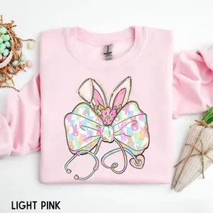 Coquette Bow Nurse Squad Easter t-shirt, Spring Nursing Crew Shirt, Pediatric Nurse Tee, Clinical Office Staff Group Shirts, ER RN Nurse Sweatshirt