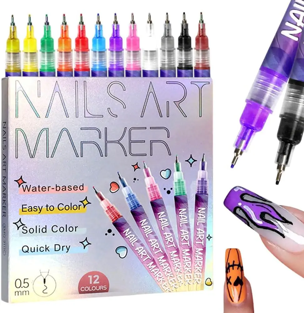 nail drill Nail Art Pens Set  New Marker Polish Pens for 3D Nail Art DIY Salon Tools Dotting Drawing Painting Point Liner Acrylic Paint Markers Manicure nail tech equipment uv led nail lamp nail drill callus remover foot callus remover uv led nail lamp ti