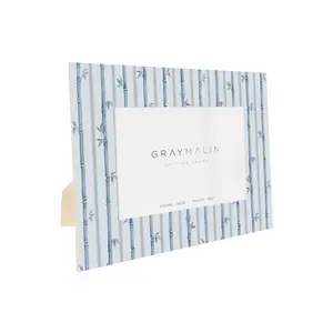 The Veranda Bamboo Horizontal Picture Frame - Indigo Blue