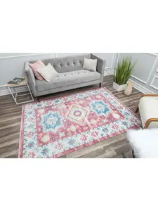 Rugs America RA30304 5 ft. 3 in. x 7 ft. Isle IG40A Righteous Rosie Transitional Vintage Red Area Rug
