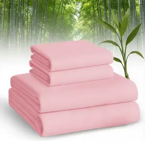 2000TC Cooling Bamboo Sheet Set - Super soft and breathable luxury bedding set for all seasons, deep pockets fit mattresses up to 16"
