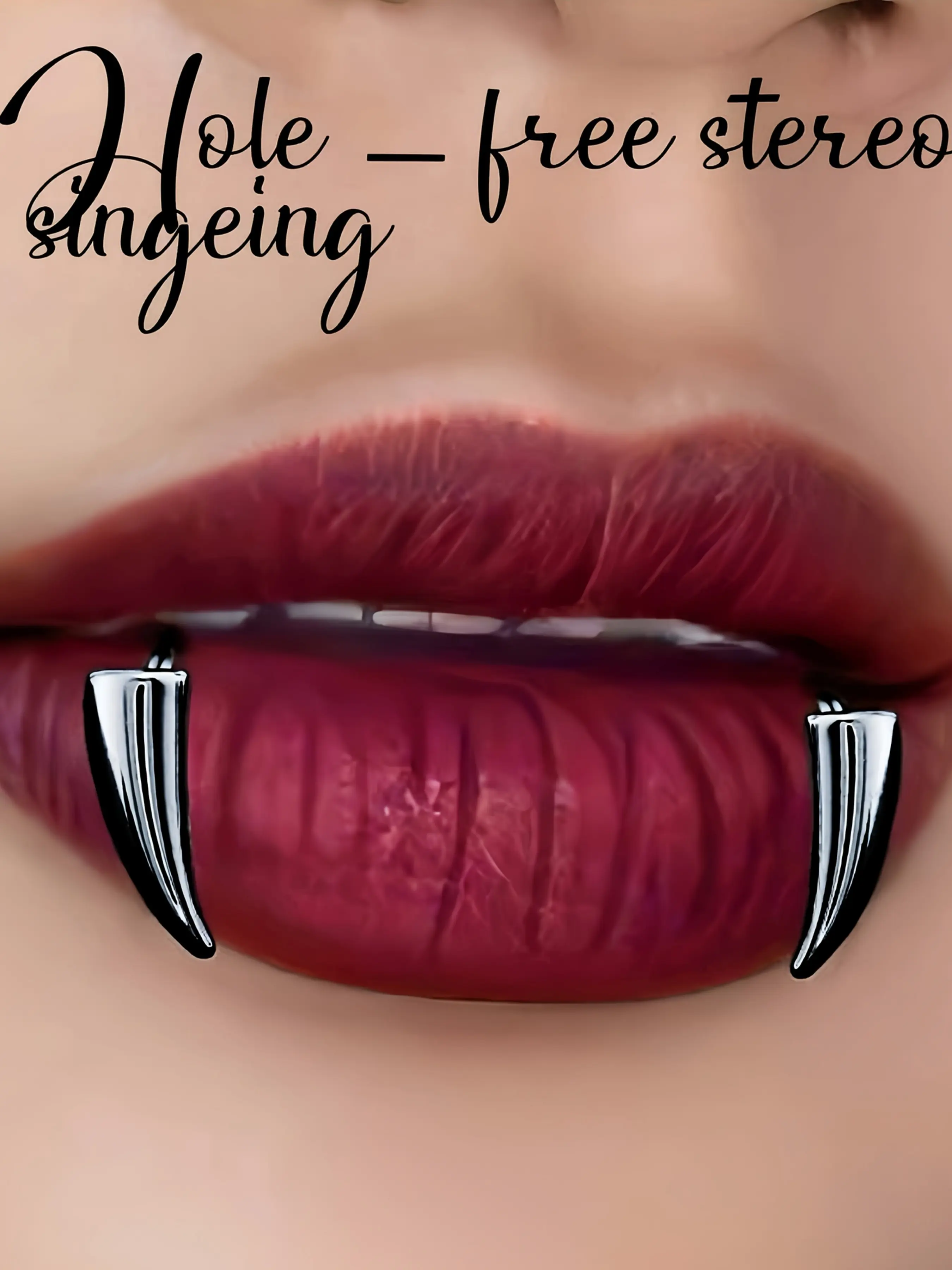 Gothic Dark Style Lip Ring, Lip Piercing Ring, Stainless Steel Fangs, Adjustable Opening, Ideal for Role-Playing & Christmas Wear, Fashion Accessory, Gothic Jewelry, All Seasons Lip Jewelry