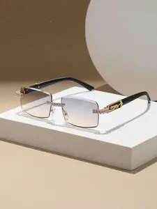 Unisex Business Style Rimless Sunglasses, Trendy Casual Sunglasses for Everyday Use, Fashion Accessories for Outdoor Activities